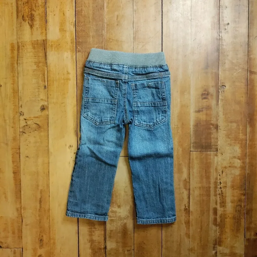 Oshkosh jeans size 2T boys pull on elastic waist straight leg Cotton